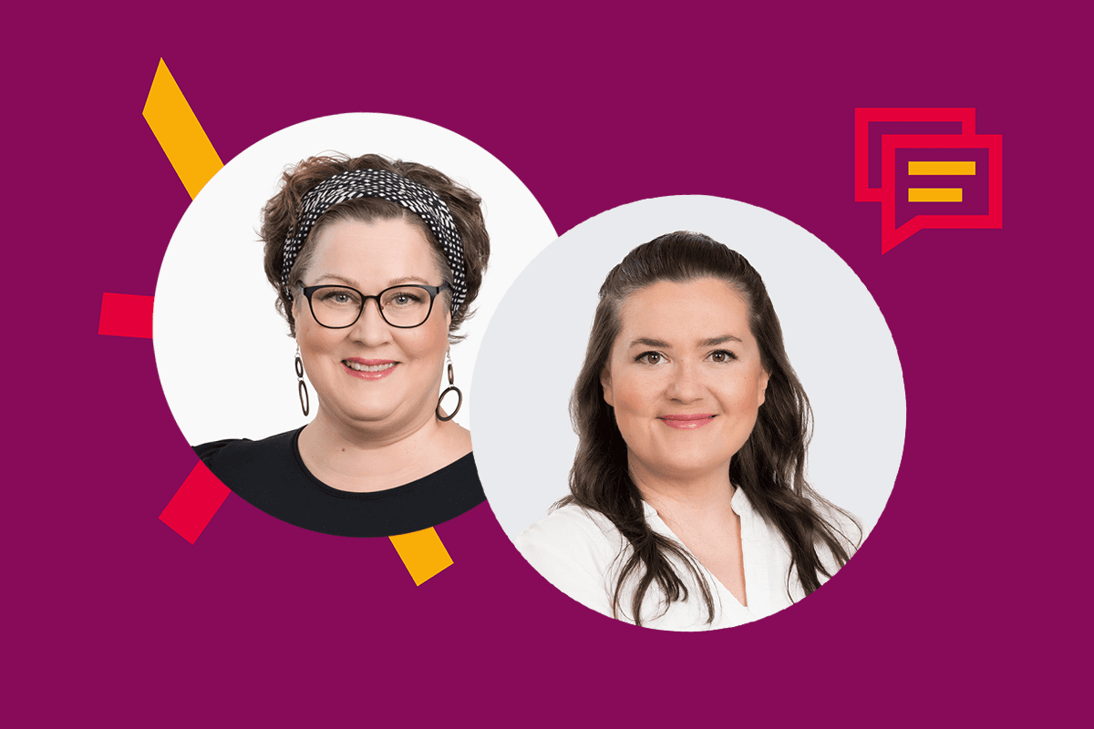 Webinaarin asiantuntijat Taina Mattila ja Sonja Nurmi.