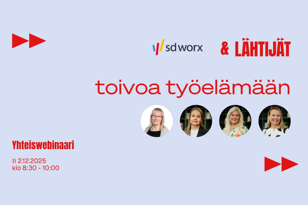Lähtijät ja SD Worx webinaari: Toivoa työelämään